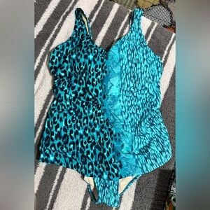 NWOT Kim Gravel x Swimsuits For All Sarong Front 1-Piece Suit
Size:22